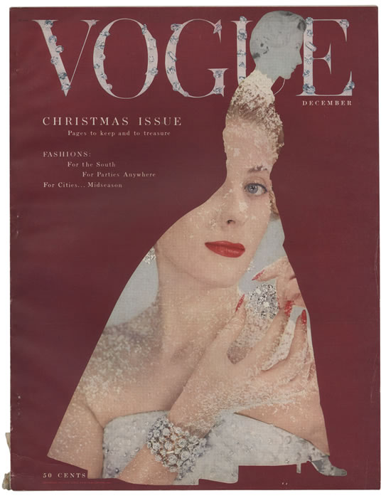 Vogue Cover Featuring A Woman's Face by Erwin Blumenfeld